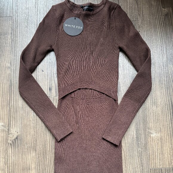 White Fox Boutique Brown Long Sleeve Dress - Picture 4 of 10